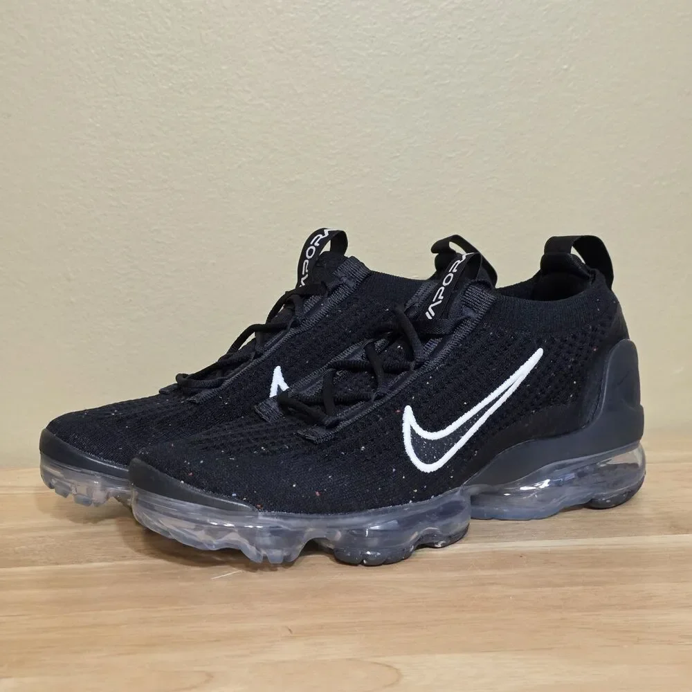 Nike Air VaporMax 2021 FK Black Metallic Silver DC4112-002 Women's Size 7.5